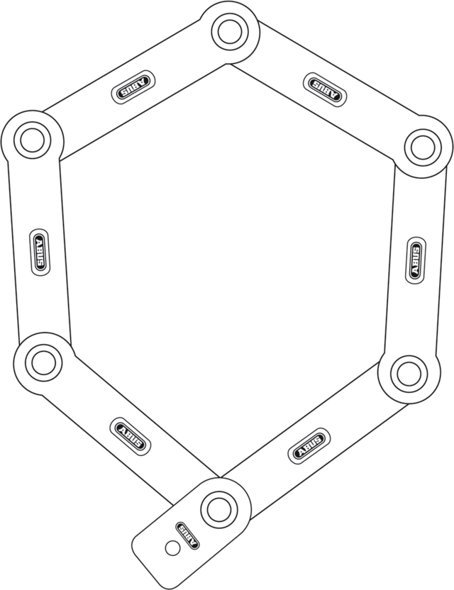 ABUS Bordo Combo Lite 6150 Faltschloss 85cm schwarz 